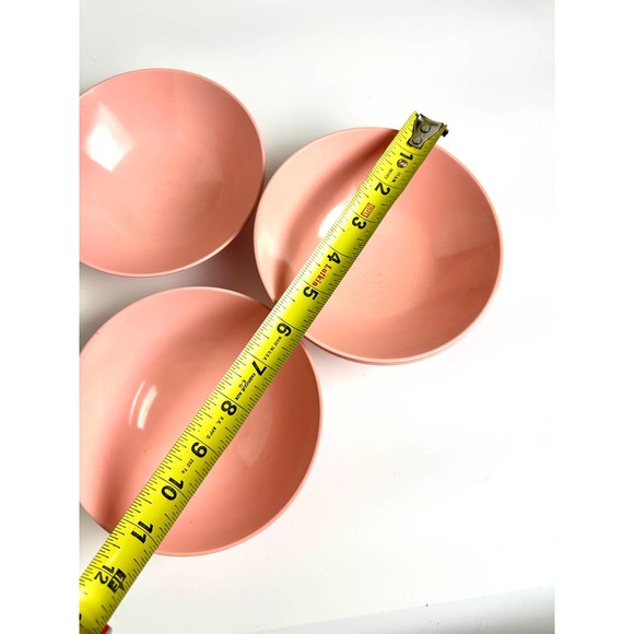 Vintage Pink Melmac Cereal Soup Bowls 1950's Melamine MCM Mid Century Kitchen - Picture 7 of 7